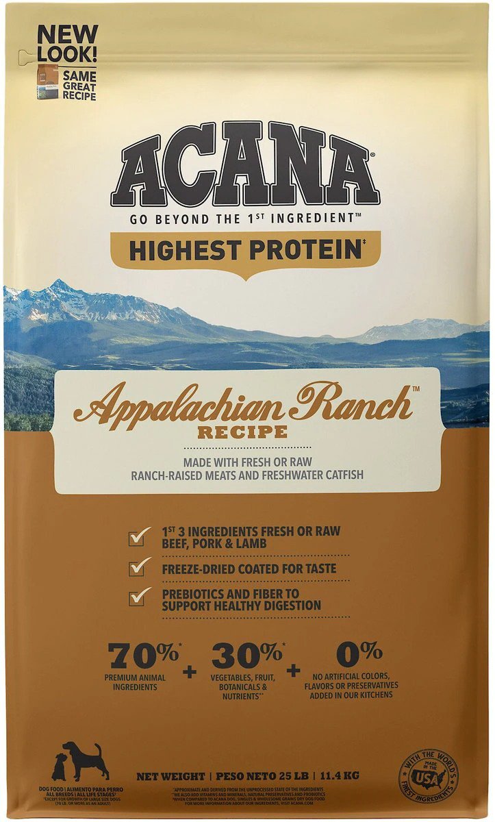 ACANA Appalachian Ranch Grain-Free Dry Dog Food, 25-lb bag