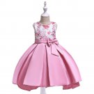 Sleeveless Bow Dress For Girls, Dark Pink