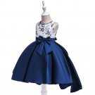 Sleeveless Bow Dress For Girls, Blue