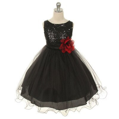 Princess Floral Dress For Girls, Black
