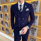 Formal Striped Double-Breasted Suits
