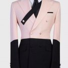 Patchwork Double-Breasted Suit For Men