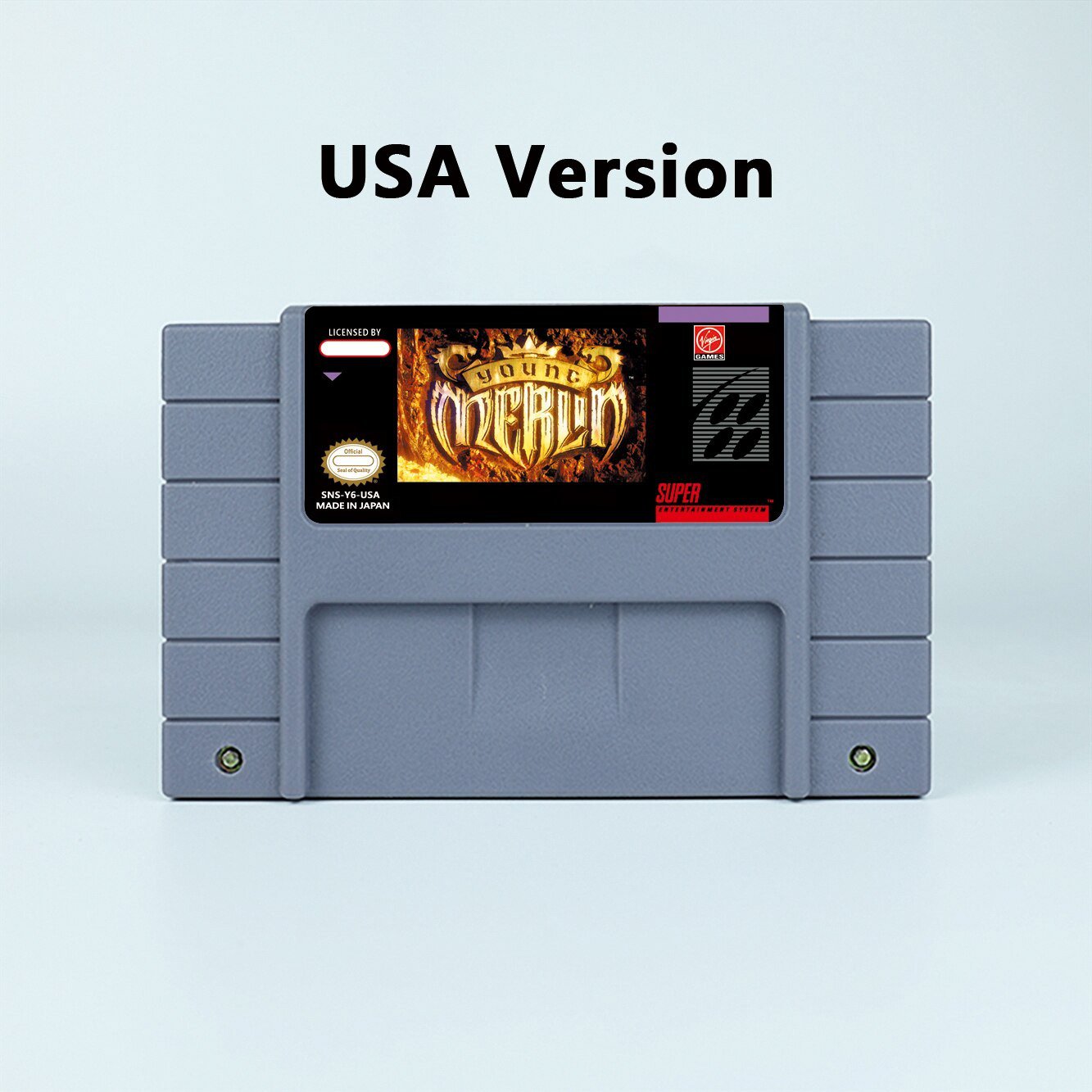 Young Merlin Action Game USA Version Cartridge for SNES Game Consoles