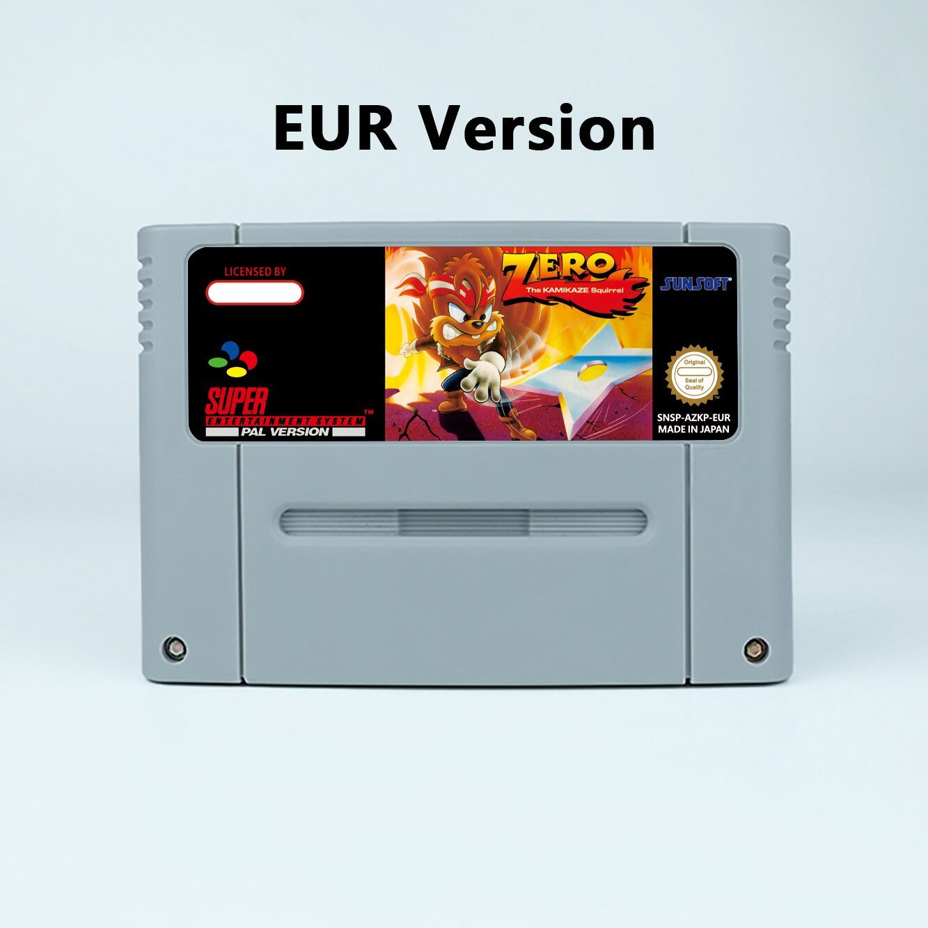 Zero the Kamikaze Squirrel Action Game EUR Version Cartridge for SNES Game Consoles