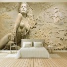 3D Sea Wave Sailboat Beauty Photo Wallpaper Mural, Imitation Leather