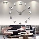 Modern 3D Big Mirror Wall Clock, A sliver