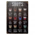 Vintage Metal "Shots" Menu Sign
