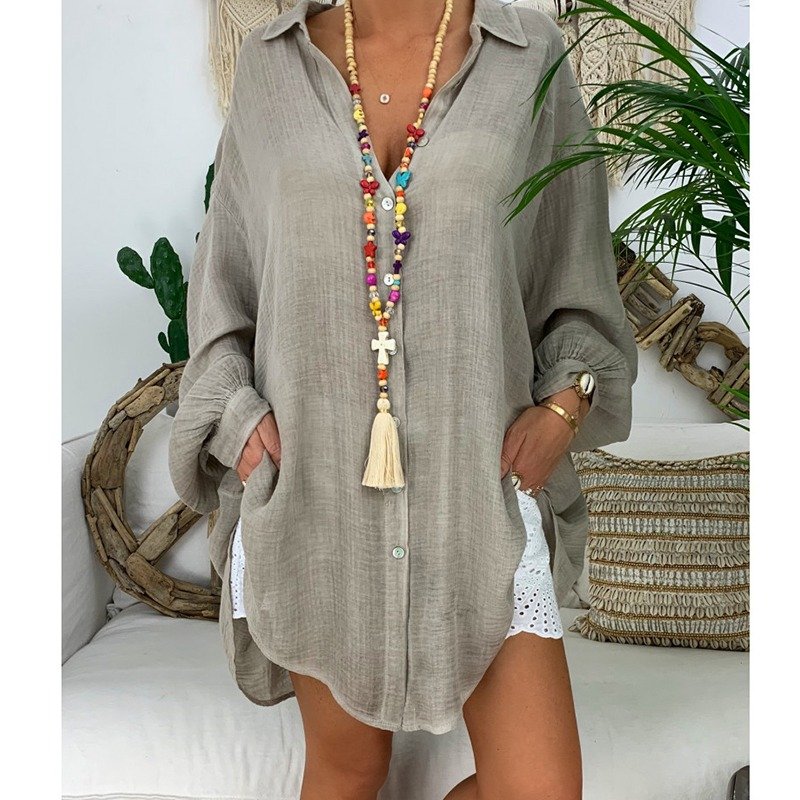 Peace Plus Size Oversized Shirt, Gray