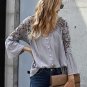 Boho Chic V Neck Floral Lace Blouse