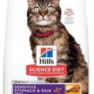 Hill's Science Diet Adult Sensitive Stomach & Skin Chicken & Rice Dry Cat Food, 2 x 15.5-lb bag