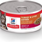Hill's Science Diet Adult Turkey & Liver Entree Canned Cat Food, 5.5-oz, case of 24