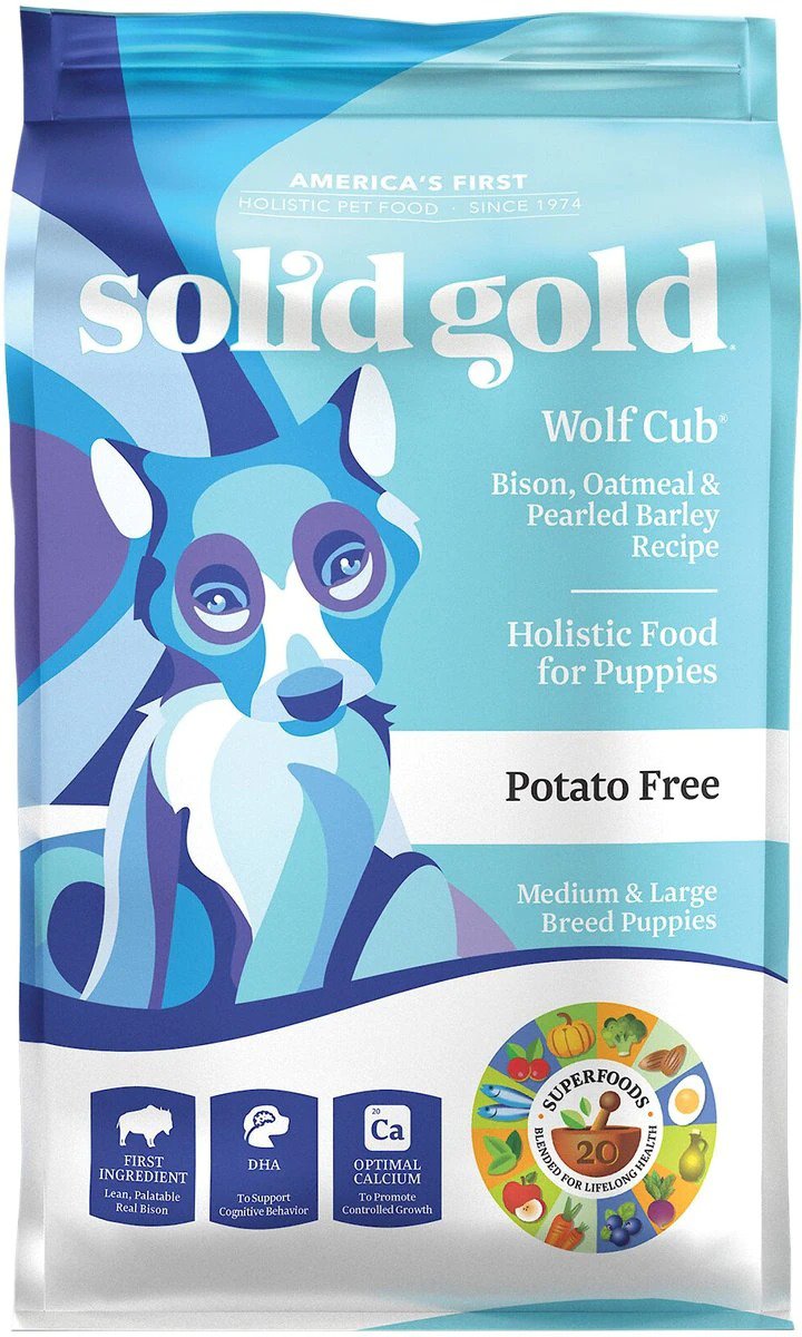 Solid Gold Wolf Cub Bison & Oatmeal Puppy Formula Dry Dog Food, 24-lb bag