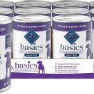 Blue Buffalo Basics Skin & Stomach Care Turkey & Potato Canned Dog Food, 12.5-oz can, two case of 12