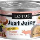 Lotus Just Juicy Pork Stew Grain-Free Canned Cat Food, 5.3-oz can, case of 24