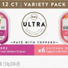 Nutro Ultra Variety Pack Adult Turkey Entree & Chicken Pate Dog Food, 3.5-oz tray, two case of 12