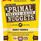 Primal Rabbit Formula Nuggets Grain-Free Raw Freeze-Dried Dog Food, 14-oz bag, bundle of 2