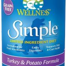 Wellness Simple Limited Ingredient Diet Turkey & Potato Canned Dog Food, 12.5-oz can, two case of 12