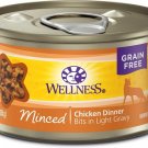 Wellness Minced Chicken Dinner Grain-Free Canned Cat Food, 3-oz can, case of 48