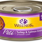 Wellness Complete Health Turkey & Salmon Formula Canned Cat Food, 5.5-oz can, case of 24