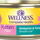 Wellness Complete Health Kitten Whitefish & Tuna Formula Canned Cat Food, 5.5-oz can, case of 24