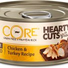 Wellness CORE Hearty Cuts Indoor Shredded Chicken & Turkey Canned Cat Food, 5.5-oz, case of 24