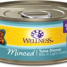 Wellness Minced Tuna Dinner Grain-Free Canned Cat Food, 5.5-oz, case of 24