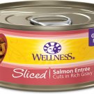 Wellness Sliced Salmon Entree Grain-Free Canned Cat Food, 5.5-oz, case of 24