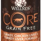 Wellness CORE Grain-Free Turkey, Chicken Liver & Turkey Liver Canned Dog Food, 12.5-oz, case of 12