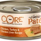 Wellness CORE Natural Chicken Turkey & Chicken Liver Pate Canned Cat Food, 5.5-oz, case of 24