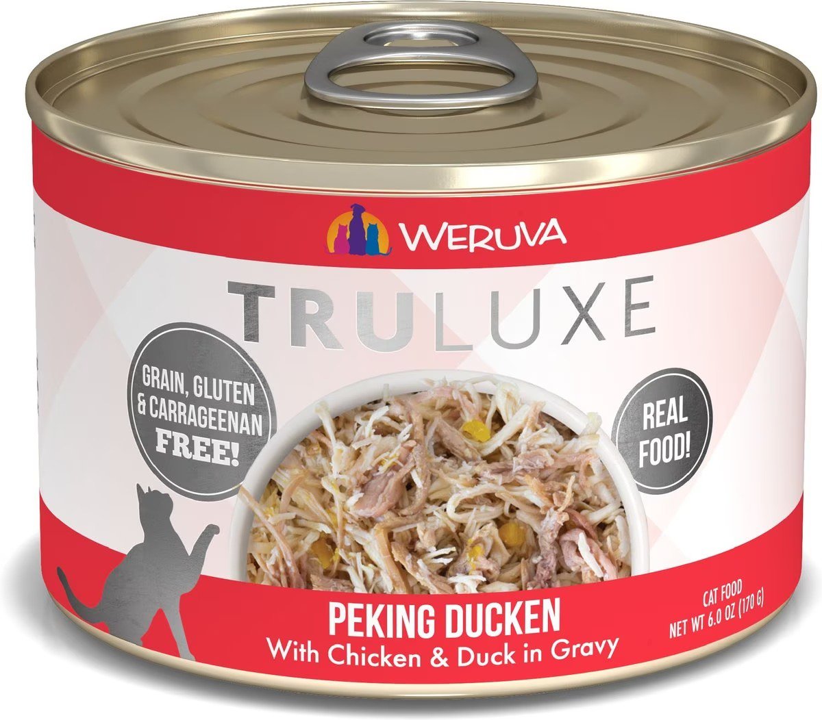 Weruva Truluxe Peking Ducken with Chicken & Duck in Gravy Canned Cat Food, 6-oz can, case of 24