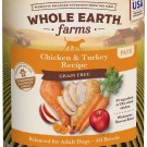 Whole Earth Farms Grain-Free Chicken & Turkey Recipe Canned Dog Food, 12.7-oz can, two case of 12