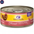 Wellness Natural Canned Grain Free Sliced Salmon Entree Wet Cat Food, 5.5 oz., Case of 24