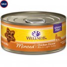 Wellness Natural Grain Free Minced Chicken Dinner Wet Cat Food, 5.5 oz., Case of 24