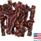 Bones & Chews Made in USA 12" Braided Bully Stick Dog Treat, 25 count