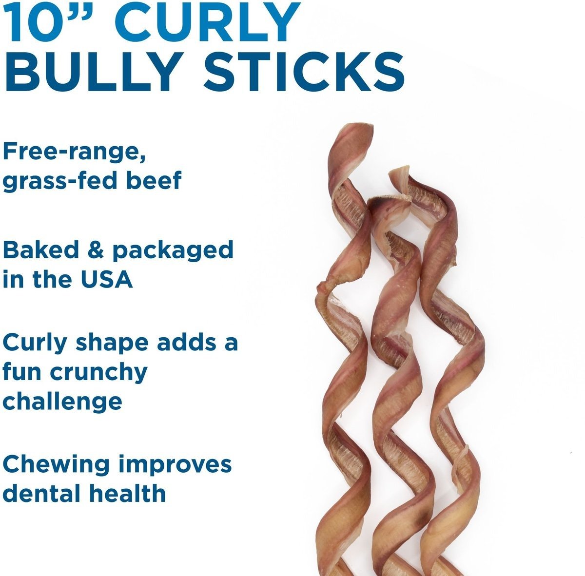 Best Bully Sticks Curly 10" Bully Sticks Dog Treats, 12 count