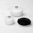 Le Creuset Signature Enameled Cast Iron 5-Piece Cookware Set, White