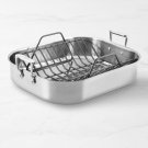 All-Clad Stainless-Steel Nonstick Roasting Pan with Rack, Large, With Thermometer