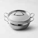 Williams Sonoma Signature Thermo-Clad Stainless Steel Braiser with Steamer Insert, 6 1/2-Qt.