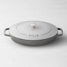 Staub Enameled Cast Iron Oval Gratin with Lid, Graphite