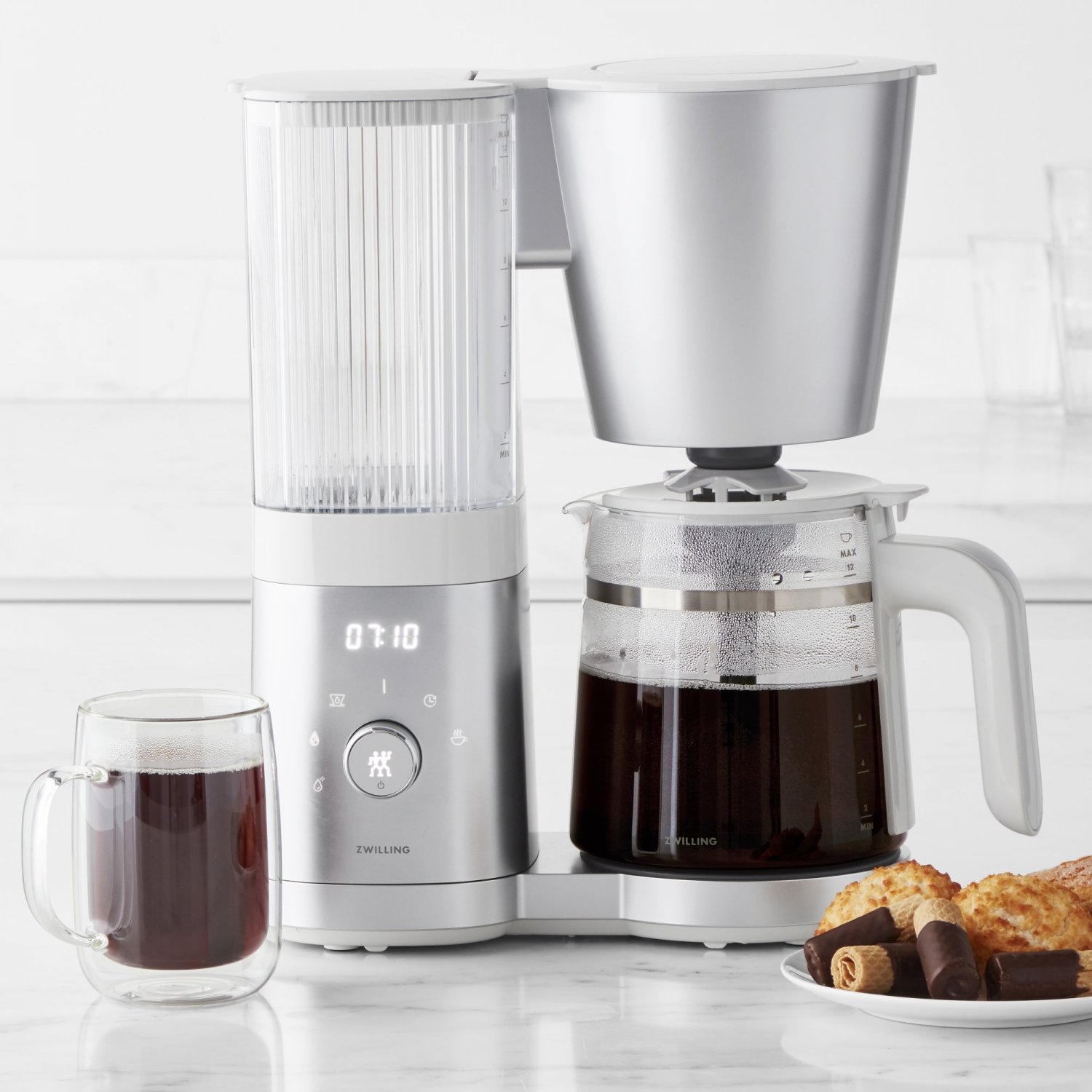 Zwilling Enfinigy Glass Drip Coffee Maker, Silver