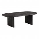 Zeke Oval Brushed Wood Coffee Table, Brushed Black