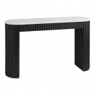 Corey Onyx Wood Marble Top Fluted Console Table