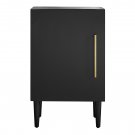 Fowler Mid Century Record Storage Cabinet and Stand, Black