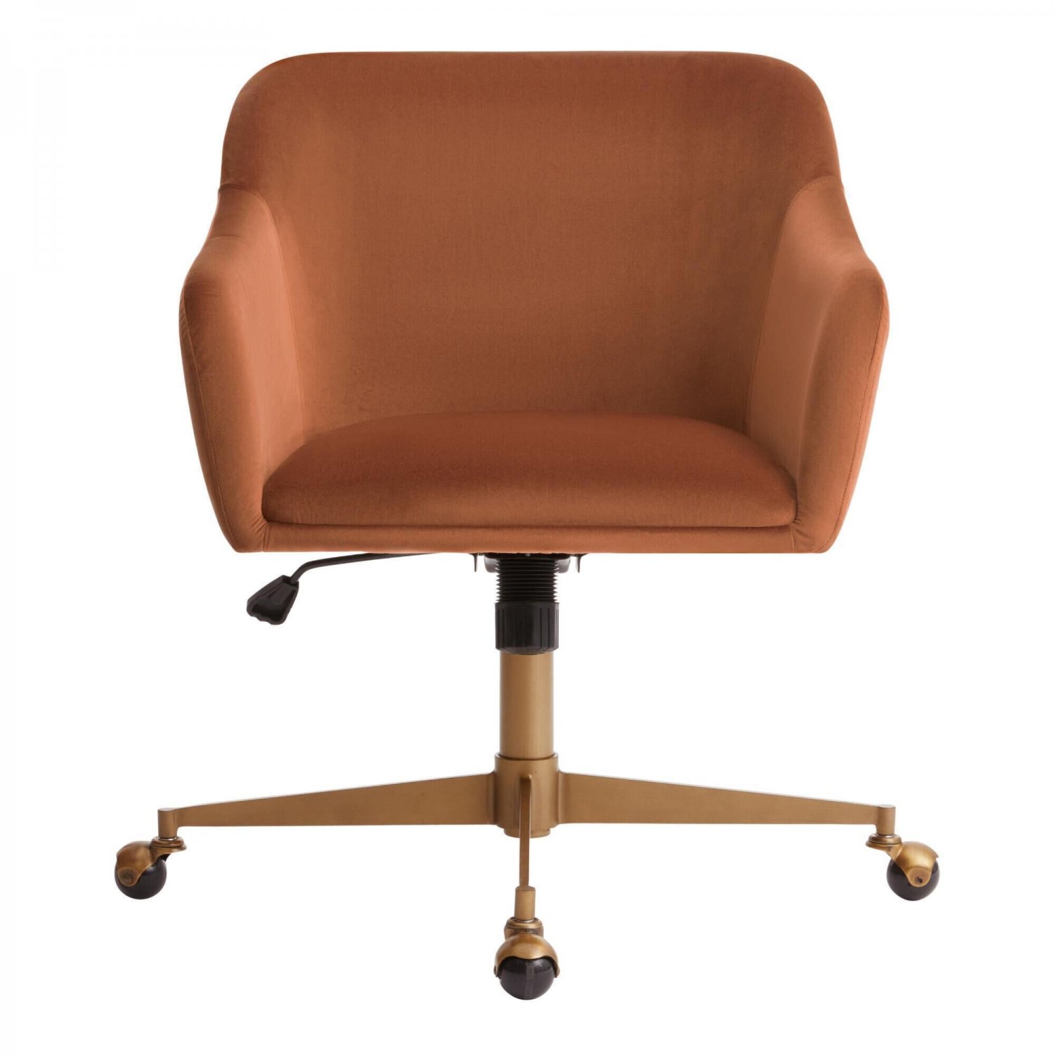 Zarek Mid Century Upholstered Office Chair, Rust
