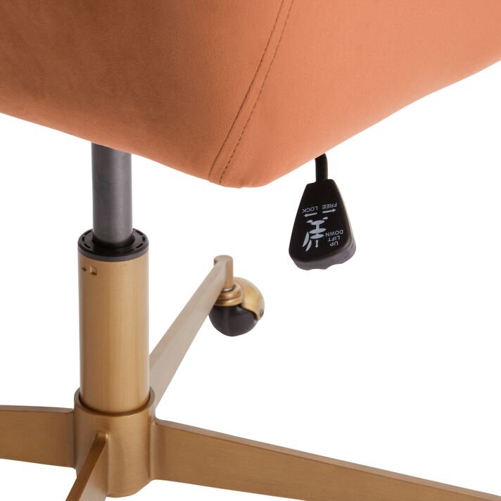 Zarek Mid Century Upholstered Office Chair, Rust