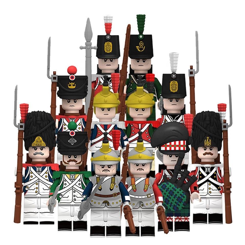 12pcs Napoleonic Wars Soldiers British French Spanish Italian Army Minifigures