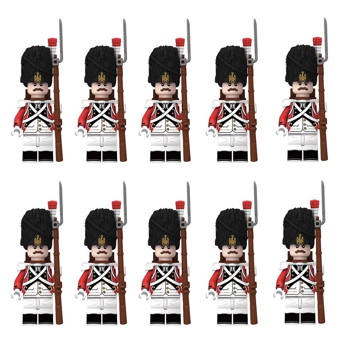 10pcs Napoleonic Wars Swiss Army the Swiss Grenadier Soldiers Minifigures