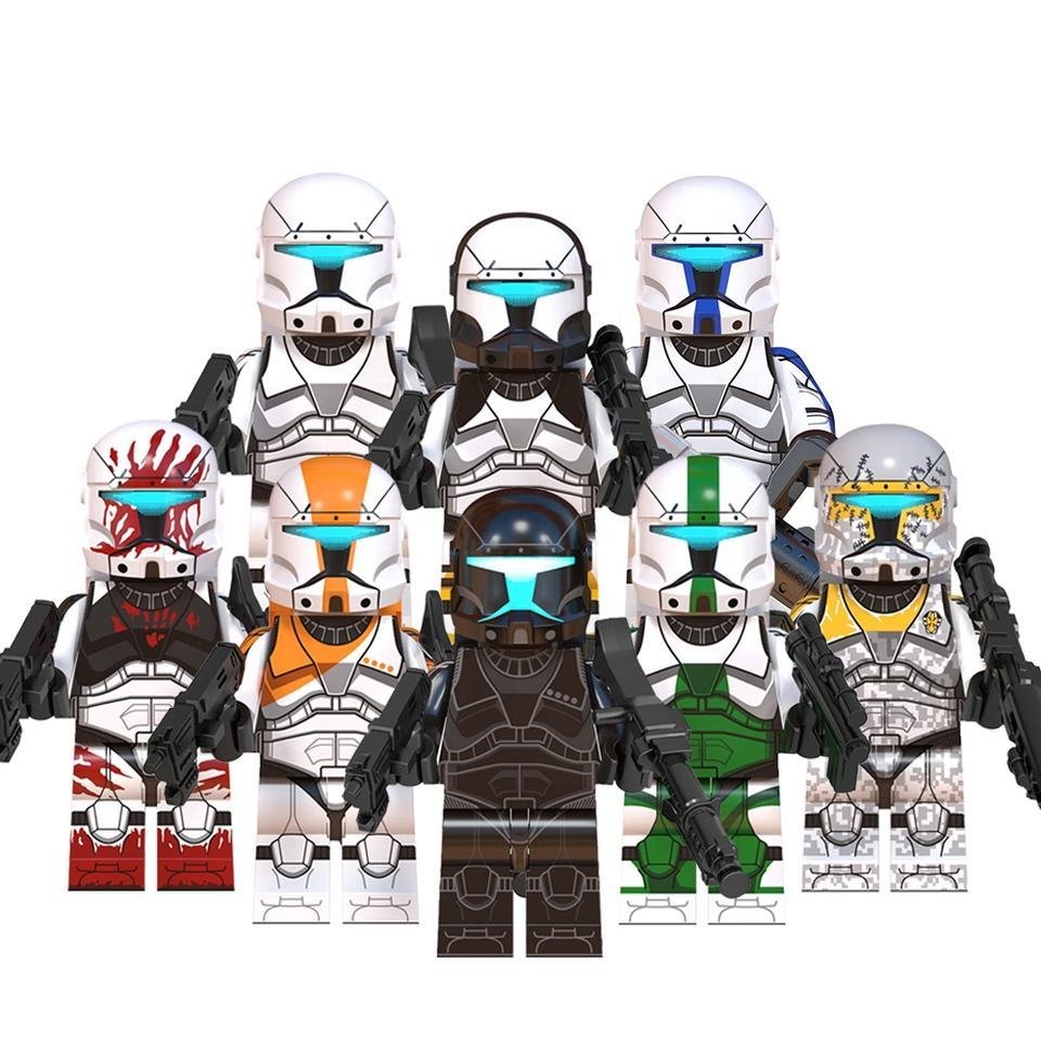 8pcs Star Wars Clone Commando Boss Fixer Sev Commander Voca Gregor Minifigures