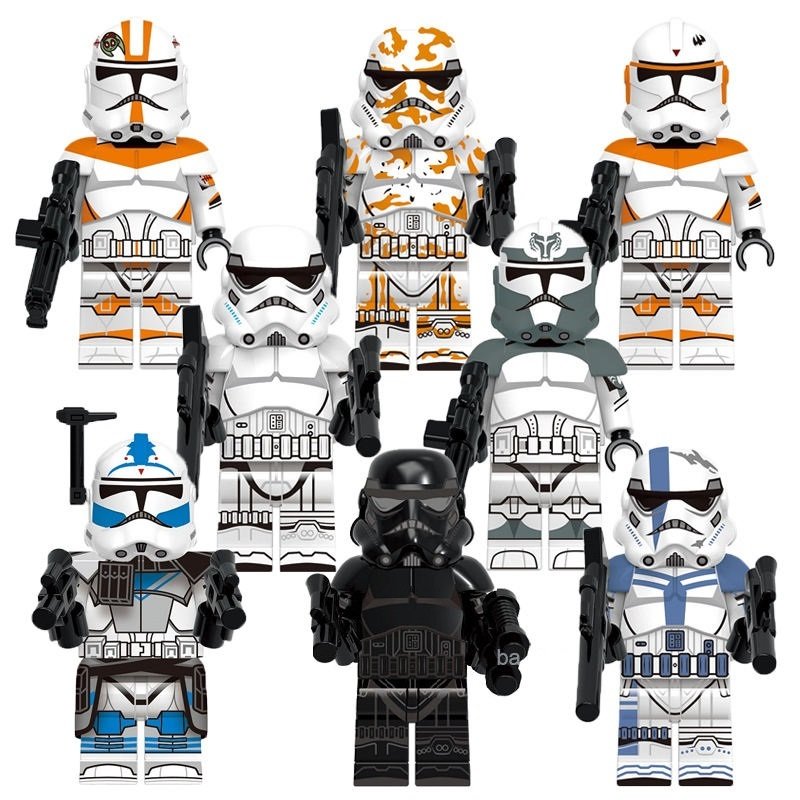 8pcs Star Wars Stormtrooper Commander Wolfpack Fives Waxer and Boil Minifigures
