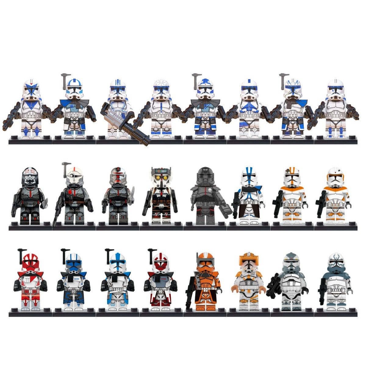 24pcs Star Wars Minifigures Set The Bad Batch 501st Legion ARC troopers Wolfpack
